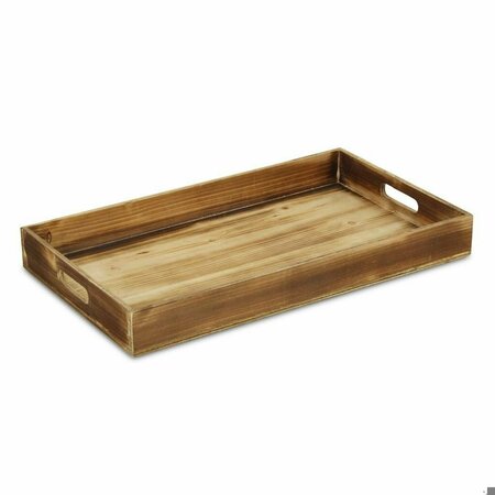 HOMEROOTS 2 x 20 x 11.5 in. Minimalist Brown Wooden Tray 399621